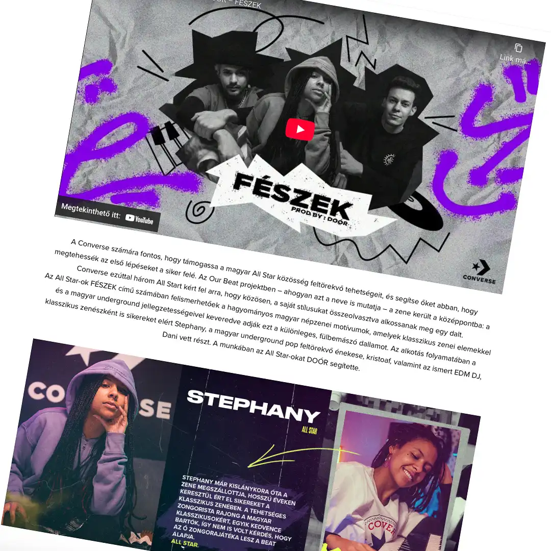 Weboldalkészítés referencia – Converse kampányoldal