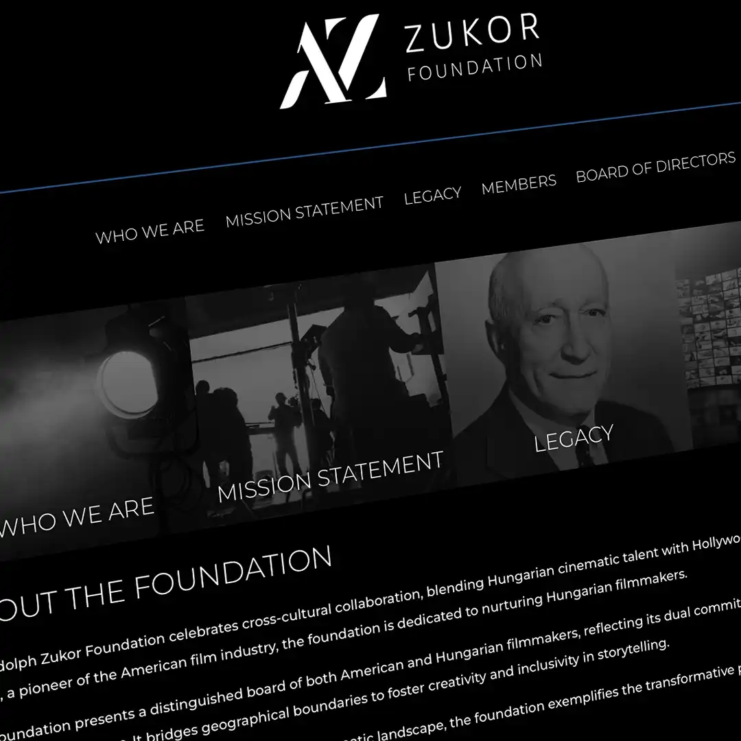 Weboldalkészítés referencia – The Zukor Foundation nonprofit weboldal